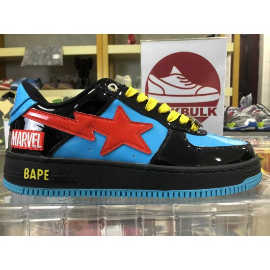 A BATHING APE BAPE STA LOW BLUE BLACK SNEAKER