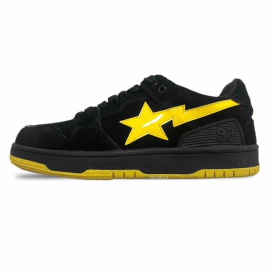 A BATHING APE BAPE STA LOW BLACK YELLOW