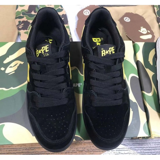 A BATHING APE BAPE STA LOW BLACK YELLOW