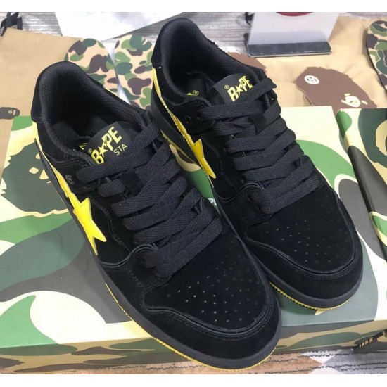 A BATHING APE BAPE STA LOW BLACK YELLOW