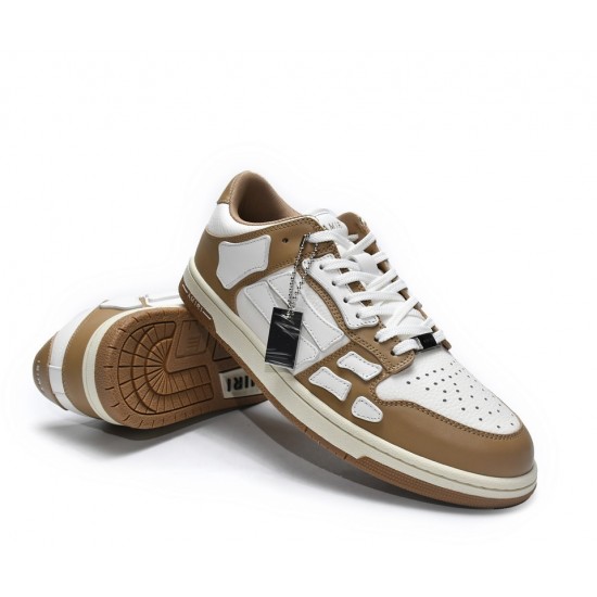 A.M.I.R.I Skel Top Low White Brown MFS003-281