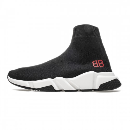 Balenciaga Speed Runner TESS S.GOMMA MAILLE NOIR Red Logo Sneaker