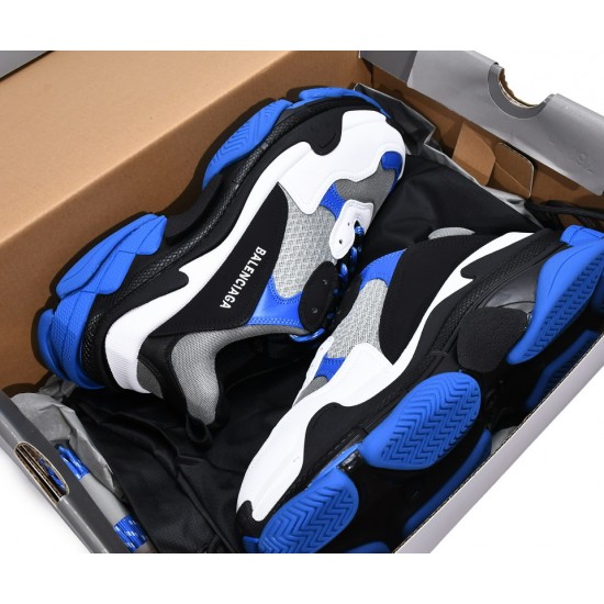 Balenciaga Triple S Black White Blue 536737 W2CA1 4124