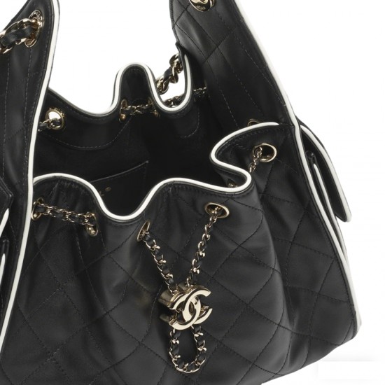 Chanel 25 Small Handbag Black & White