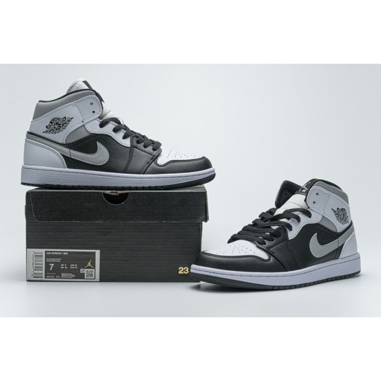 Air Jordan 1 Mid 'WHITE SHADOW' Black 554724-073