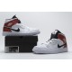 Nike Air Jordan 1 Mid White Black Gym Red 554724-116