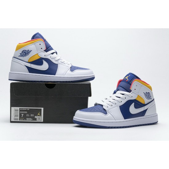 Nike Air Jordan 1 Mid Royal Blue Laser Orange 554724-131