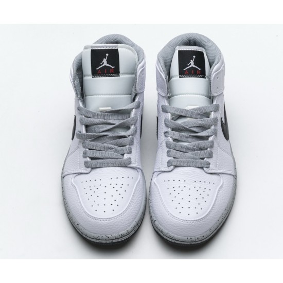 Air Jordan 1 Mid GS White Cement 554725-115