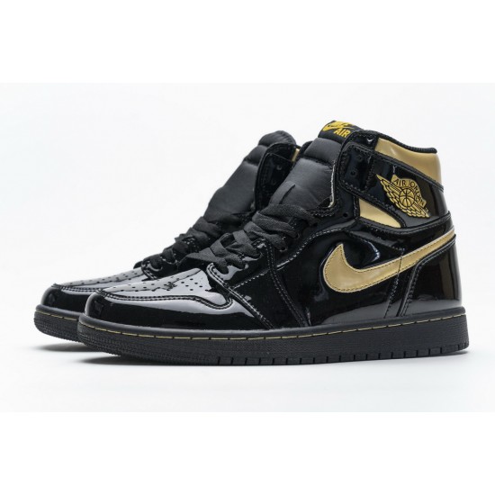 AIR JORDAN 1 HIGH OG 'BLACK GOLD' PATENT LEATHER 555088-032