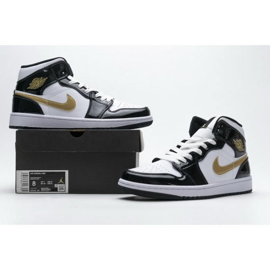 Nike Air Jordan 1 Mid Gold Patent Leather 852542-007