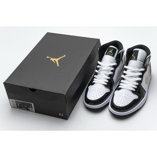 Nike Air Jordan 1 Mid Gold Patent Leather 852542-007