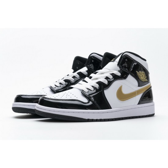 Nike Air Jordan 1 Mid Gold Patent Leather 852542-007