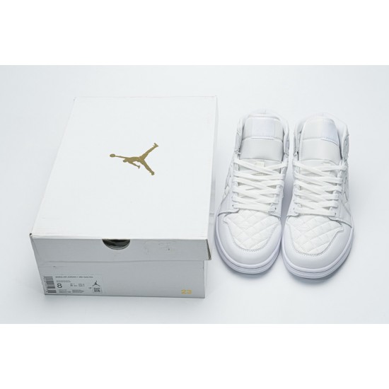 Air Jordan 1 Mid 'Quilted White' DB6078-100