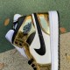 Nike Air Jordan 1 Mid AJ1 Metallic Gold Black White DC1419-700