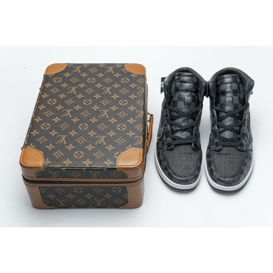 LOUIS VUITTON X Air Jordan 1 High Grey LV