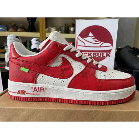 Louis Vuitton x Air Force 1 Trainer Sneaker Red white 1A9VA7