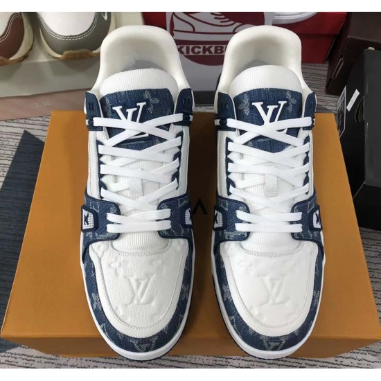 LOUIS VUITTON LV Trainer Sneaker white Blue