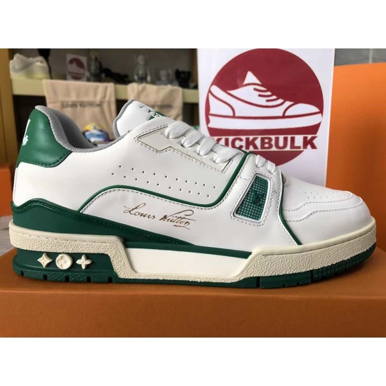 LOUIS VUITTON LV Trainer White Green