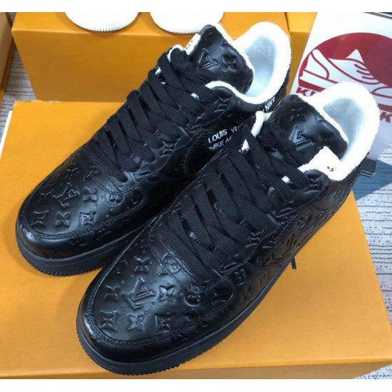 Louis Vuitton x Air Force 1 Trainer Sneaker Black White LK0223