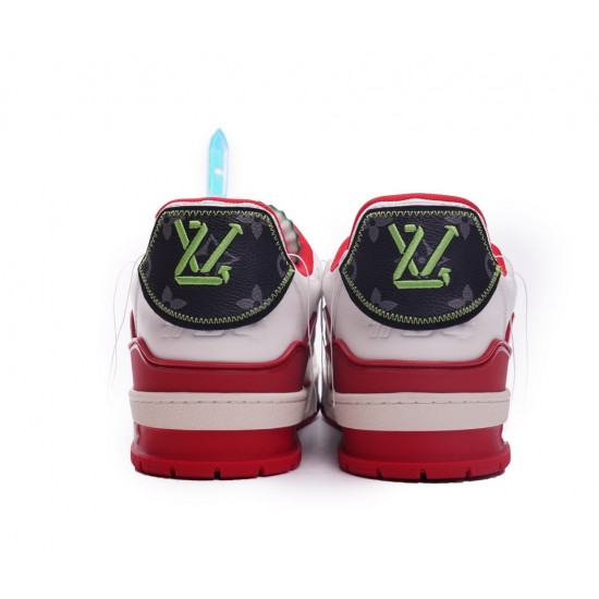 Louis Vuitton Trainer White Red Green