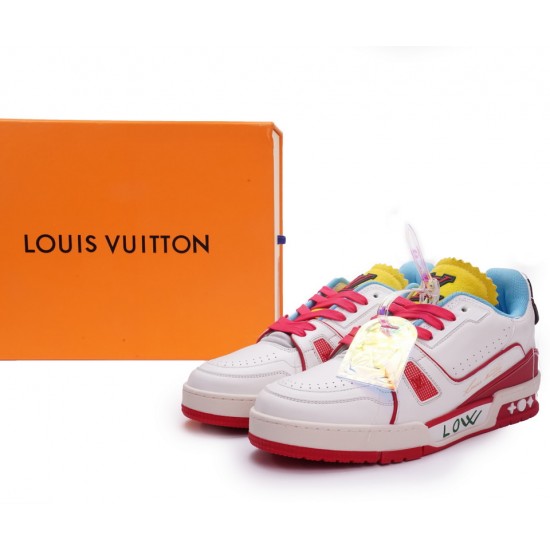 Louis Vuitton Trainer White Blue Yellow MS0227