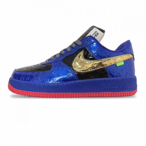 Louis Vuitton x Nike Air Force 1 Black Blue Gold LV