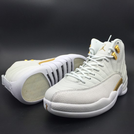 AIR JORDAN 12 RETRO OVO "WHITE / METALLIC GOLD" 873864-102