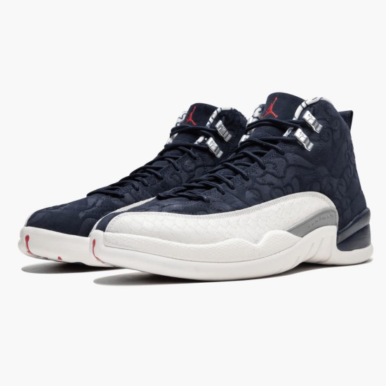 Nike AIR JORDAN 12 "INTERNATIONAL FLIGHT" NEW AJ12 12S NAVY BLUE AND WHITE BV8016-445