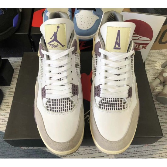 A Ma Maniere x Air Jordan 4 White Grey Purple 2022 DH6927-068