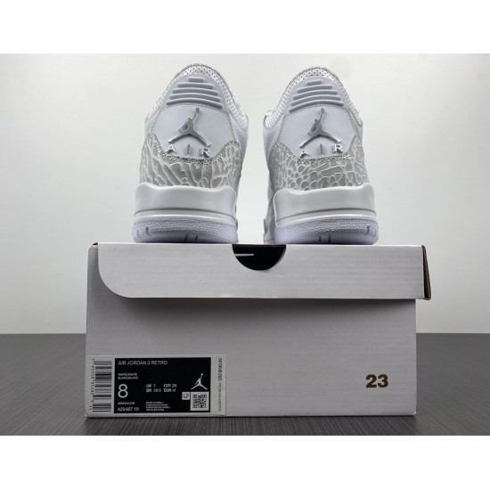 AIR JORDAN 3 RETRO PS 'TRIPLE WHITE' 429487-111