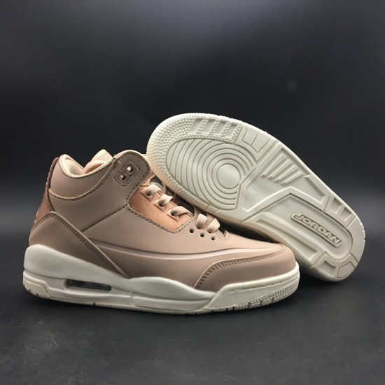 Nike AIR JORDAN 3 "PARTICLE BEIGE" SE ROSE GOLD WOMENS GS SIZE AH7859-205