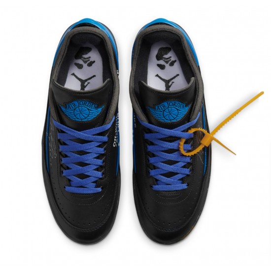 OFF-WHITE X AIR JORDAN 2 RETRO LOW SP 'BLACK VARSITY ROYAL' DJ4375-004 OFF-WHITE X AIR JORDAN 2 RETRO LOW SP 'BLACK VARSITY ROYAL' DJ4375-004
