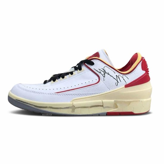 OFF-WHITE X AIR JORDAN 2 RETRO LOW SP WHITE VARSITY RED DJ4375-106