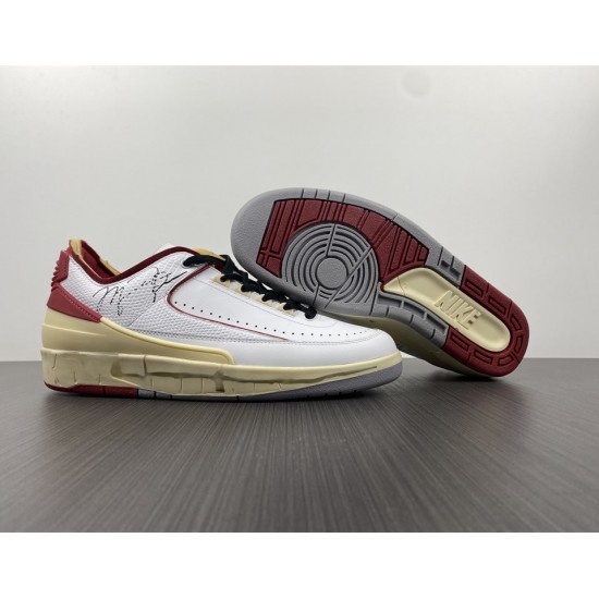 OFF-WHITE X AIR JORDAN 2 RETRO LOW SP WHITE VARSITY RED DJ4375-106