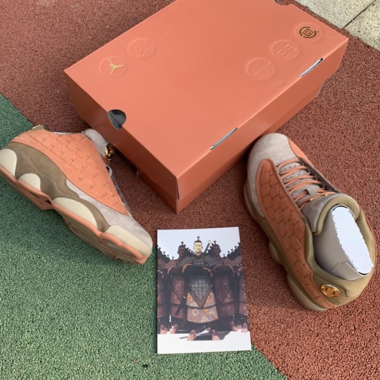 Nike CLOT X AIR JORDAN 13 LOW "TERRACOTTA WARRIORS" SHOES  AT3102-200