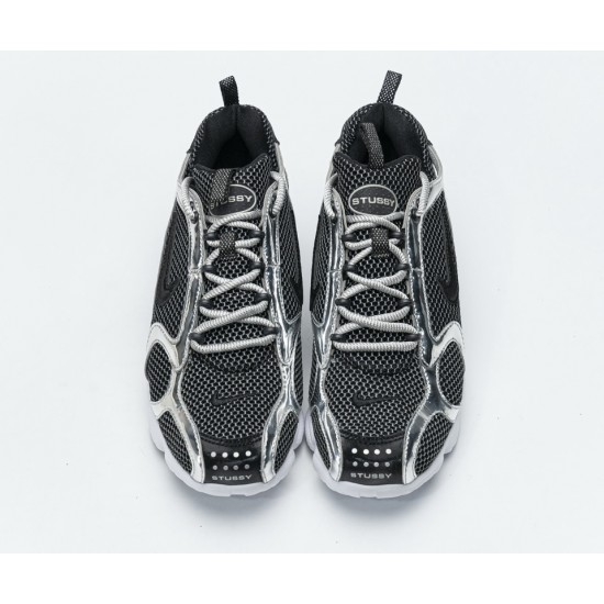 Stussy x Nike Air Zoom Spiridon Cage 2 Black Silver CU1854-001