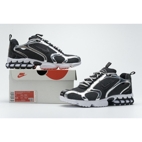 Stussy x Nike Air Zoom Spiridon Cage 2 Black Silver CU1854-001