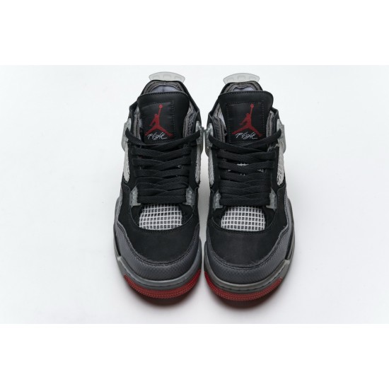 OFF-White x Air Jordan 4 Bred BLACK/RED CV9388-001