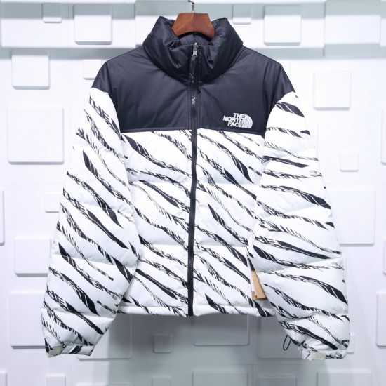 The North Face Zebra Logo Pattern down jacket