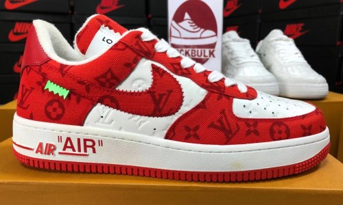 Louis Vuitton x Air Force 1 Trainer Sneaker red Kickbulk Sneaker Camera photos