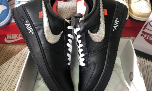 Off-White X Nike Air Force 1 Black AO4606-001 Kickbulk Sneaker Shoes retail free shipping