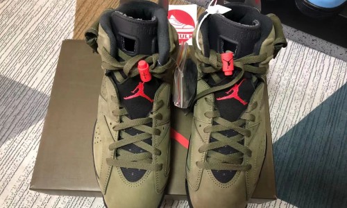 Travis Scott X Air Jordan 6 Retro 'Olive' CN1084-200 Kickbulk Sneaker Camera Photos