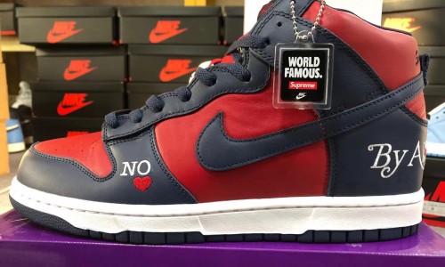 SUPREME X NIKE DUNK HIGH SB 'BY ANY MEANS - RED NAVY' DN3741-600 Kickbulk Sneaker Camera photos