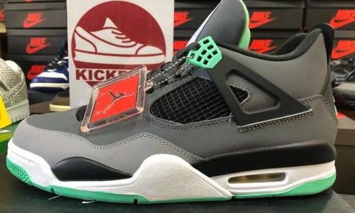 AIR JORDAN 4 RETRO 'GREEN GLOW' 308497-033 Kickbulk Sneaker Camera photos