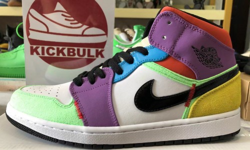 Air Jordan 1 Mid SE Multi-Colour (W) CW1140-100 Kickbulk Sneaker shoes reviews Camera photos