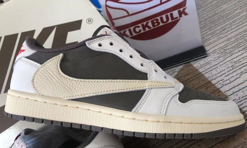 Kickbulk shoes sneakers retail wholesale free shipping The latest Batch best quality Travis Scott x Air Jordan 1 Low 'Reverse Mocha' 2022 DM7866-162 camera photos reviews