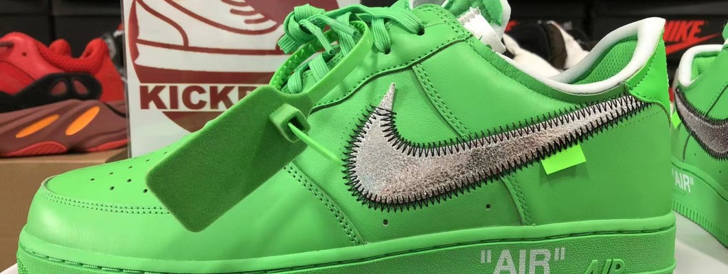 OFF-WHITE X AIR FORCE 1 LOW 'LIGHT GREEN SPARK' 2022 DX1419-300 Kickbulk Sneaker Camera photos