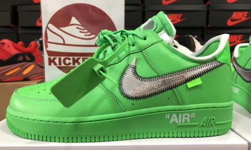 OFF-WHITE X AIR FORCE 1 LOW 'LIGHT GREEN SPARK' 2022 DX1419-300 Kickbulk Sneaker Camera photos