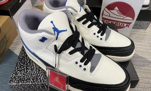 AIR JORDAN 3 RETRO GS 'RACER BLUE' 398614-145 Kickbulk Sneake shoes Camera photos reviews