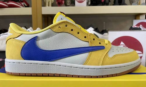 TRAVIS SCOTT X AIR JORDAN 1 RETRO LOW OG SP 'CANARY' 2024 DZ4137-700 Kickbulk Sneaker camera photos